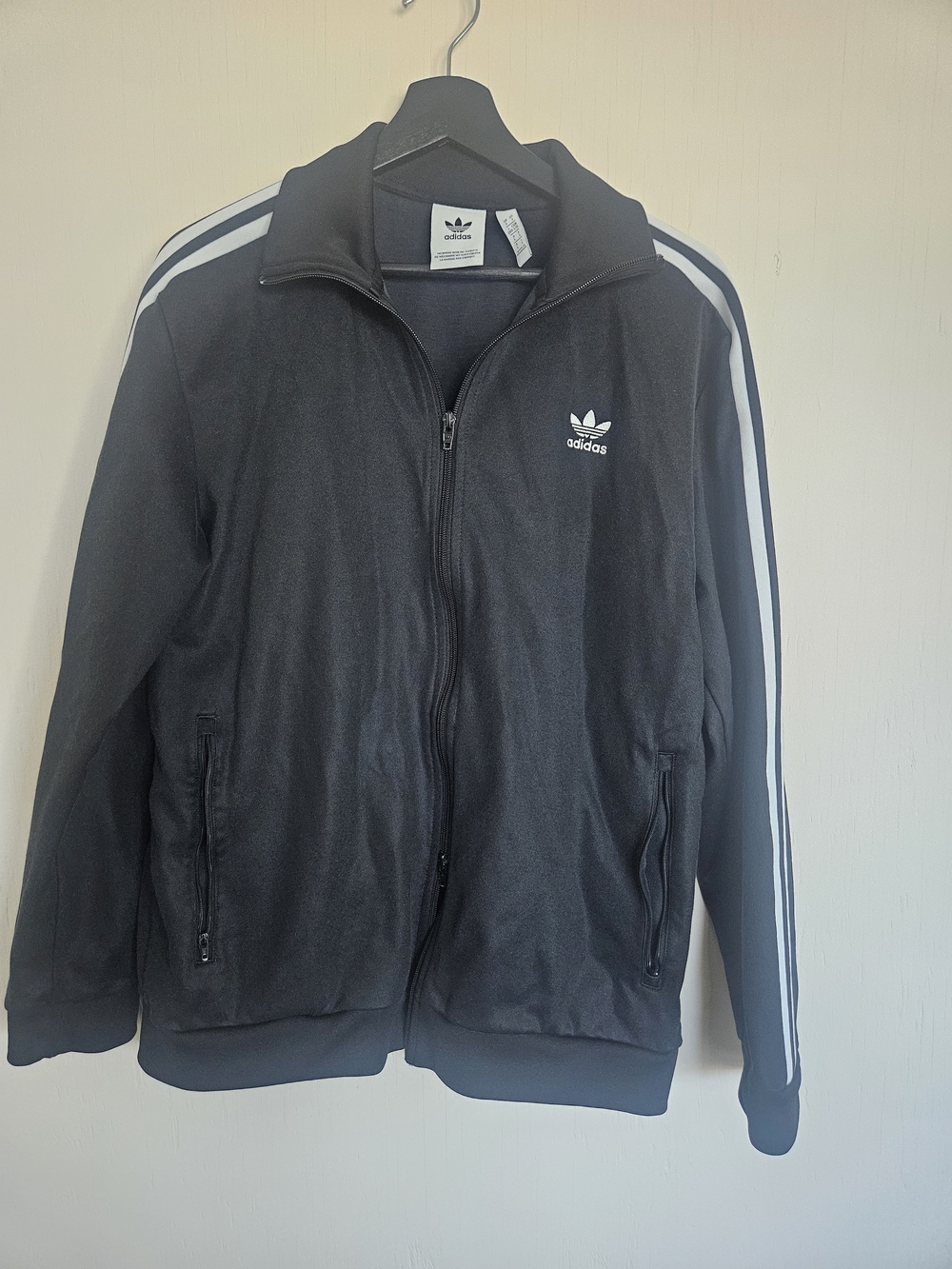 adidas Black Track Jacket with White 3-Stripes